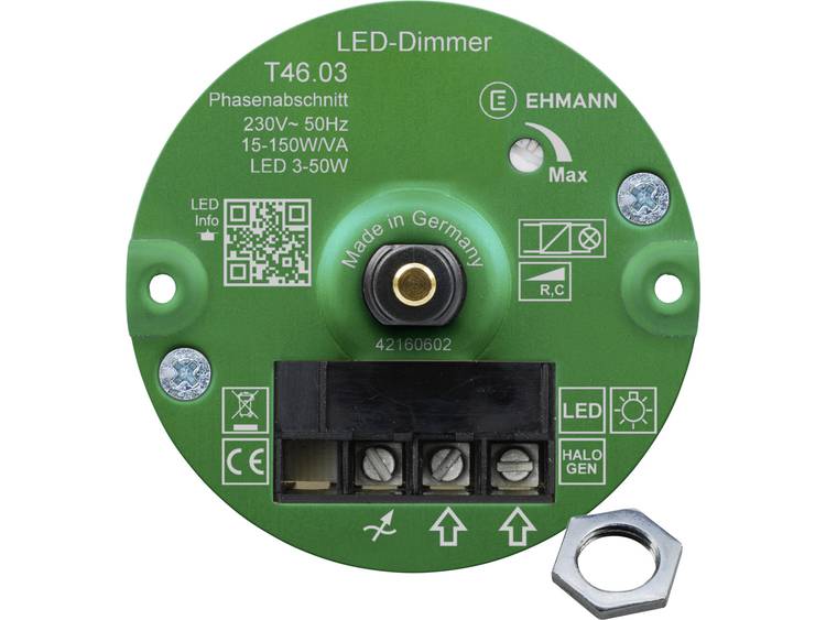 Ehmann 4660c0310ch Dimmer (inbouw) Geschikt voor lampen: Gloeilamp, Halogeenlamp, LED-lamp Wit