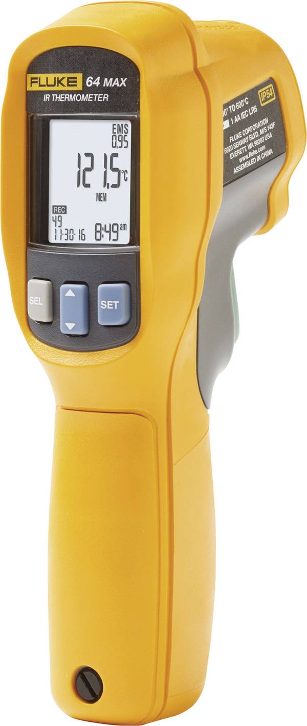 Fluke 64 MAX Infrarood-thermometer Optiek 20:1 -30 - +600 °C Contactloze IR-meting, Datalogger-functie