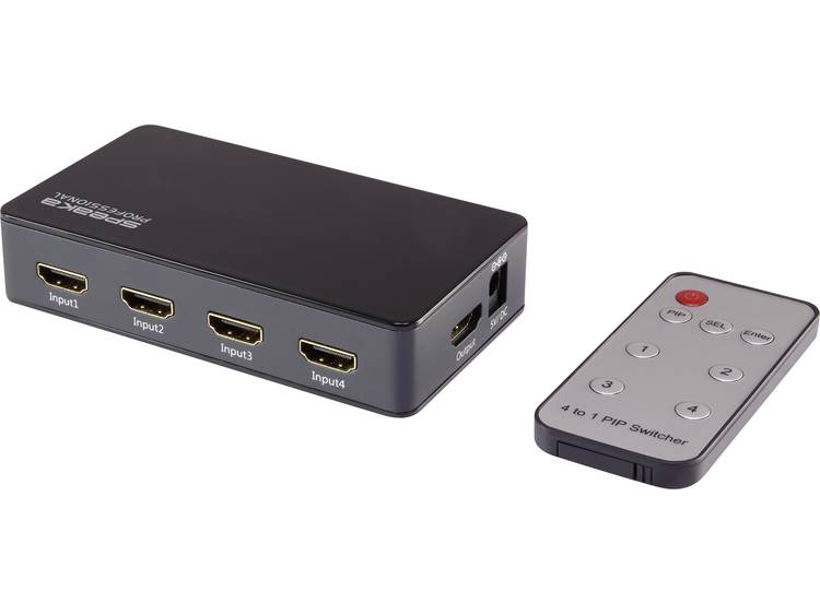3 poorten HDMI-switch SpeaKa Professional met Picture in Picture, met afstandsbediening 3840 x 2160 