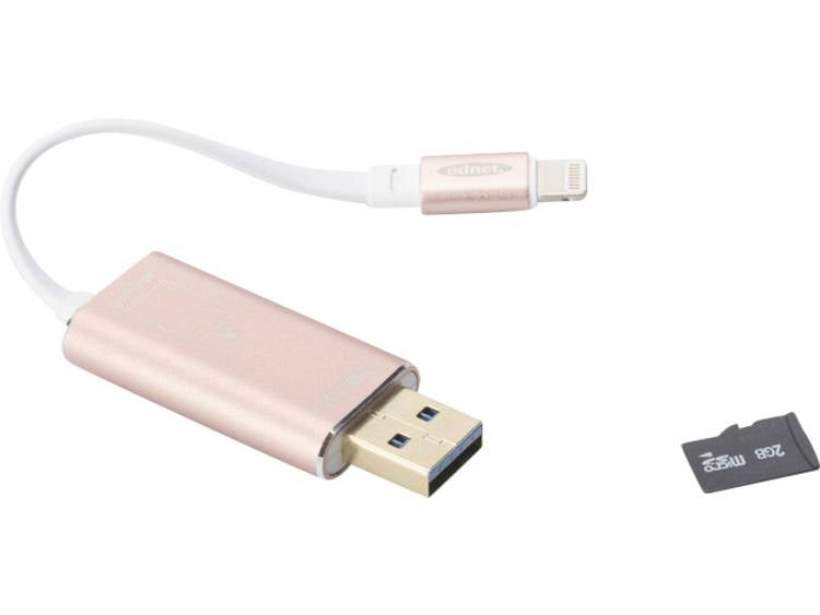 ednet Smart Memory rose gold Apple Lightning-kaartlezer smartphone-tablet Rose gold USB 3.1, Apple L