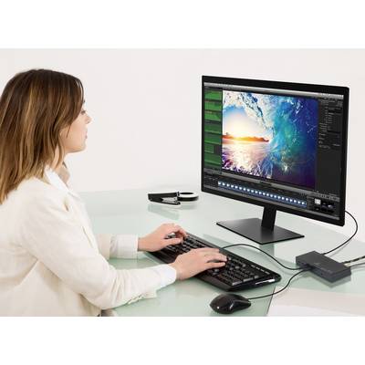 Renkforce Dual 4K USB-C™ Dock USB-C dockingstation Universeel (HDMI-bus, DisplayPort bus, USB 3.2 Gen 1 bus A (USB 3.0),-1