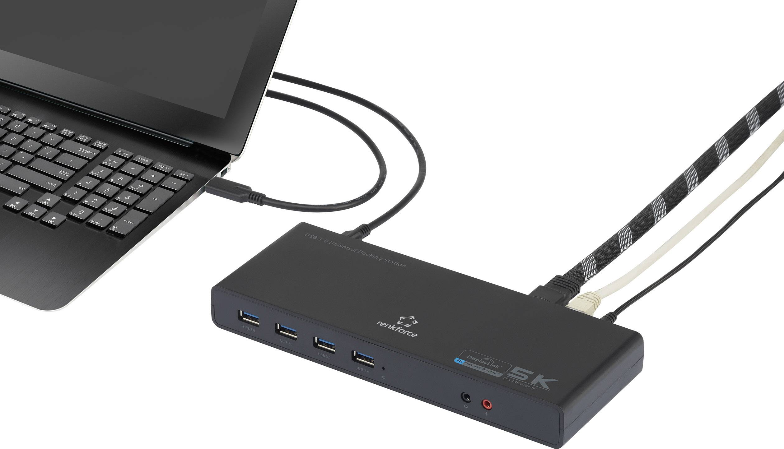 Renkforce Dual 4K USB-C Dock USB-C laptopdockingstation Universeel (HDMI-bus, DisplayPort bus ...