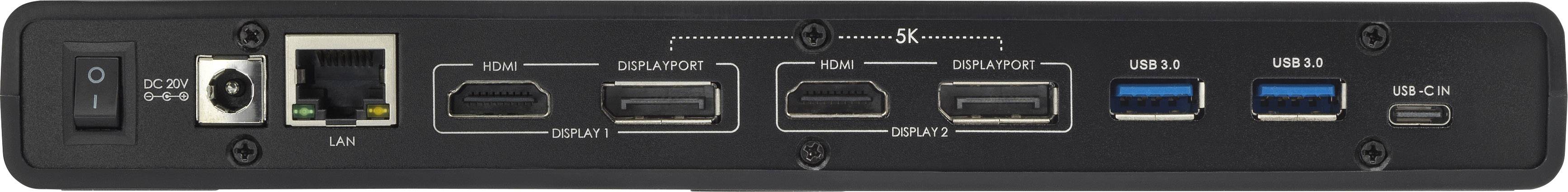 Renkforce Dual 4K USB-C™ Dock USB-C dockingstation Universeel (HDMI-bus, DisplayPort bus, USB 3.2 Gen 1 bus A (USB 3.0),-4
