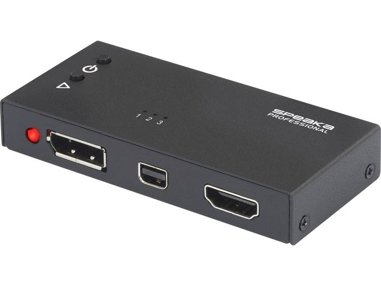 HDMI-switch 3 poorten met ingebouwde converter, met status-LEDs N-A SpeaKa Professional