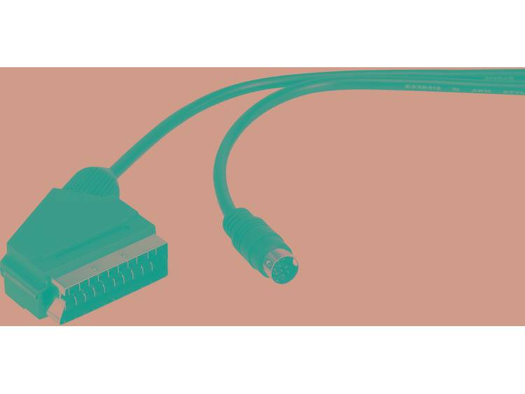 DIN-aansluiting-SCART AV Kabel [1x Mini-DIN-stekker 1x SCART-stekker] 1.5 m Zwart SpeaKa Professiona