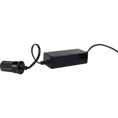 Zwart netsnoer met kabel en stekker, geschikt voor elektronische apparaten.