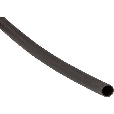 Zwarte, flexibele slang of kabel van rubber, gedeeltelijk zichtbaar.