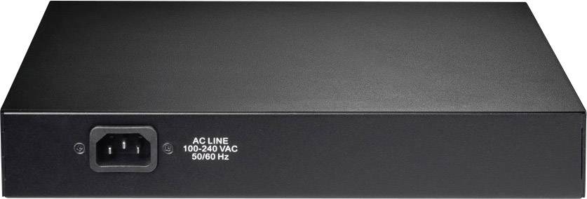 Zwart elektrisch apparaat met netaansluiting en opschrift 'AC LINE 100-240 VAC 50/60 Hz'.