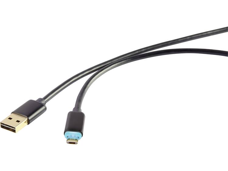 USB 2.0 Kabel Renkforce [1x USB-A 2.0 stekker 1x Micro-USB 2.0 stekker B] 1.50 m Zwart