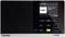 Een digitale radio van TechniSat toont op het display 'SWR4' en 'Helene Fischer - Ademloos'. Er zijn bedieningsknoppen voor volume en instellingen.