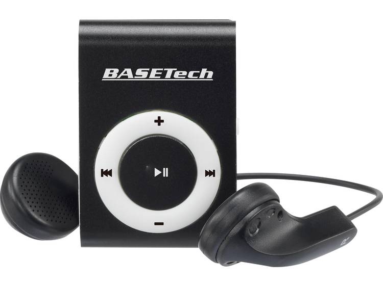 Basetech BT-MP-100 MP3-speler 0 GB Zwart-wit Bevestigingsclip