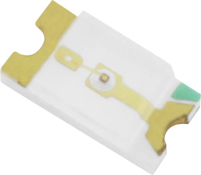 Een kleine, rechthoekige elektronische component met gouden contacten op een witte ondergrond, gebruikt voor elektrische verbindingen.