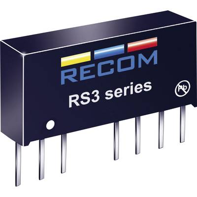 RECOM RS3-2412S DC/DC-converter, print 24 V/DC 12 V/DC 250 mA 3 W Aantal uitgangen: 1 x Inhoud 1 stuk(s)