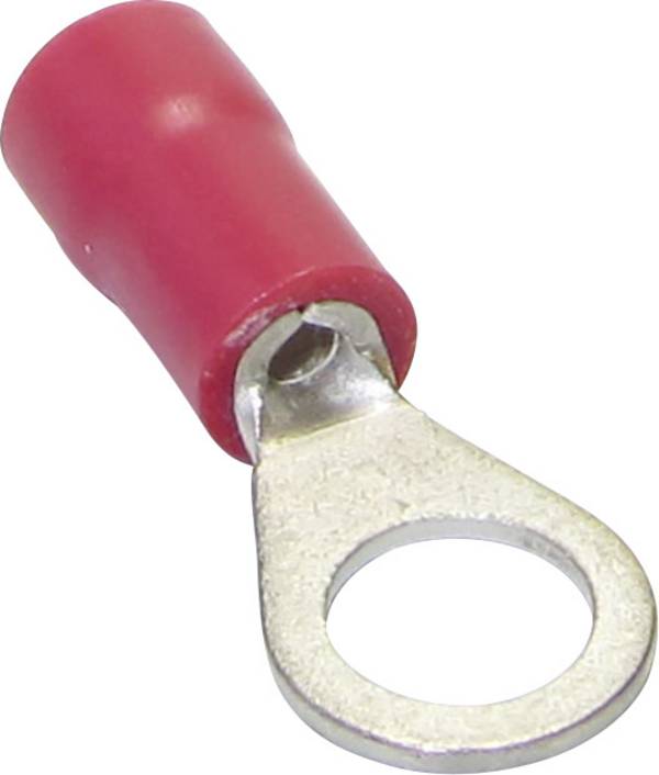 TRU COMPONENTS 1583103 Ringkabelschoen Dwarsdoorsnede (max.): 1.50 mm² Schachtdiameter: 3.70 mm Deels geïsoleerd Rood 1 stuk(s)