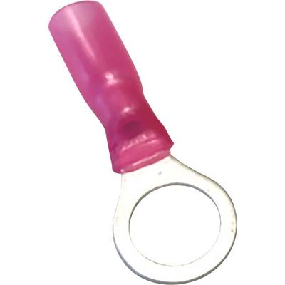 Een rode ringkabelschoen met geïsoleerde steekverbinding, geschikt voor elektrische bekabeling en aansluitwerkzaamheden.