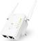 WLAN-repeater met twee antennes en meerdere groene LED-indicatoren voor verbindingsstatus. Ontwerp ter verbetering van het WiFi-signaal.