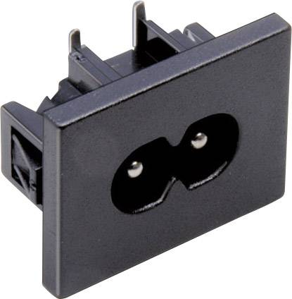 TRU COMPONENTS TC-2512024 Apparaatstekker (koud) Stekker, inbouw horizontaal Totaal aantal polen: 2 2.5 A Zwart 1 stuk(s-0