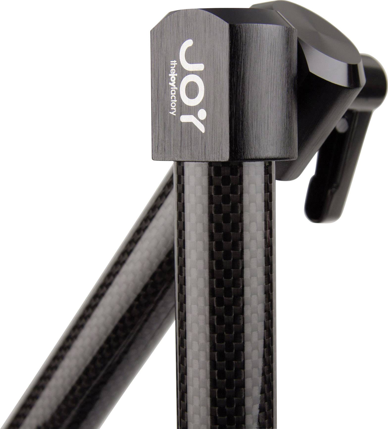 Een statief met koolstofvezel versterkte poten en merklogo, vervaardigd uit stevig materiaal, geschikt voor fotografie-accessoires.