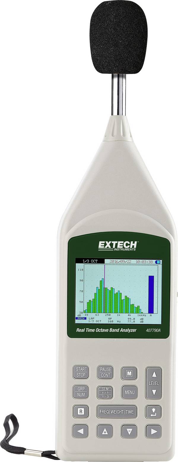 Extech 407790A Decibelmeter Datalogger 20 - 130 dB 25 Hz - 10 kHz USB