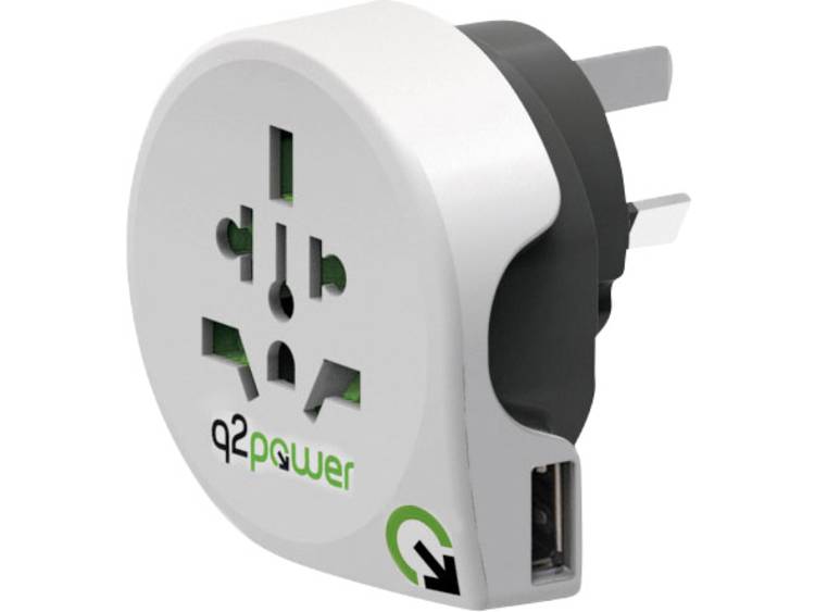 Q2 Power Power Travel Adaptor World to AUS USB (1.100170)
