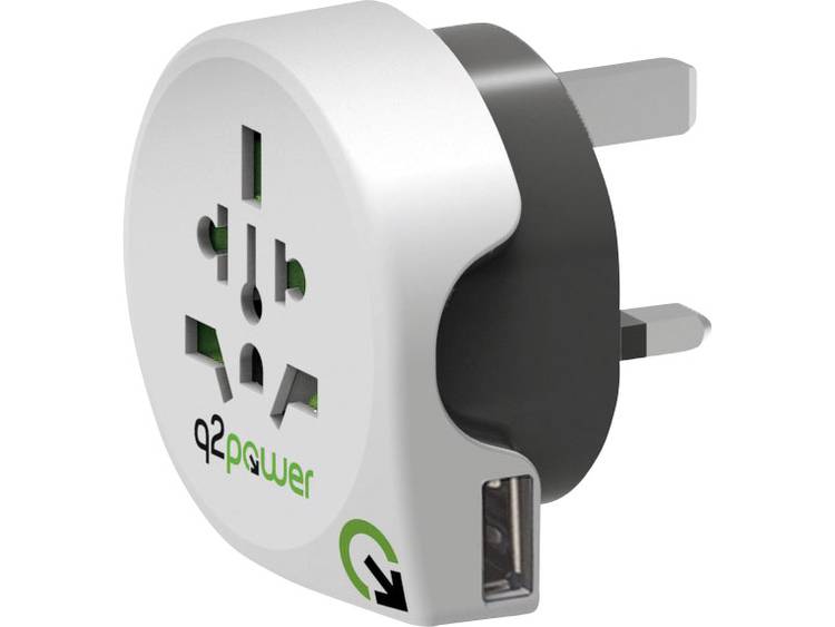 Q2 Power Power Travel Adaptor World to UK USB (1.100130)