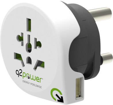 Q2 Power 1.100230 Reisstekker Welt nach Süd Afrika mit USB