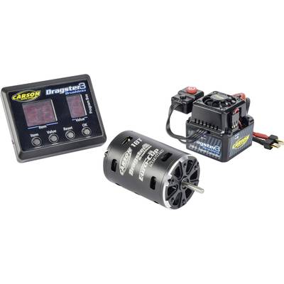 Elektronisch besturingssysteem voor op afstand bestuurde voertuigen, bestaande uit een display, een motor en een besturings-eenheid.