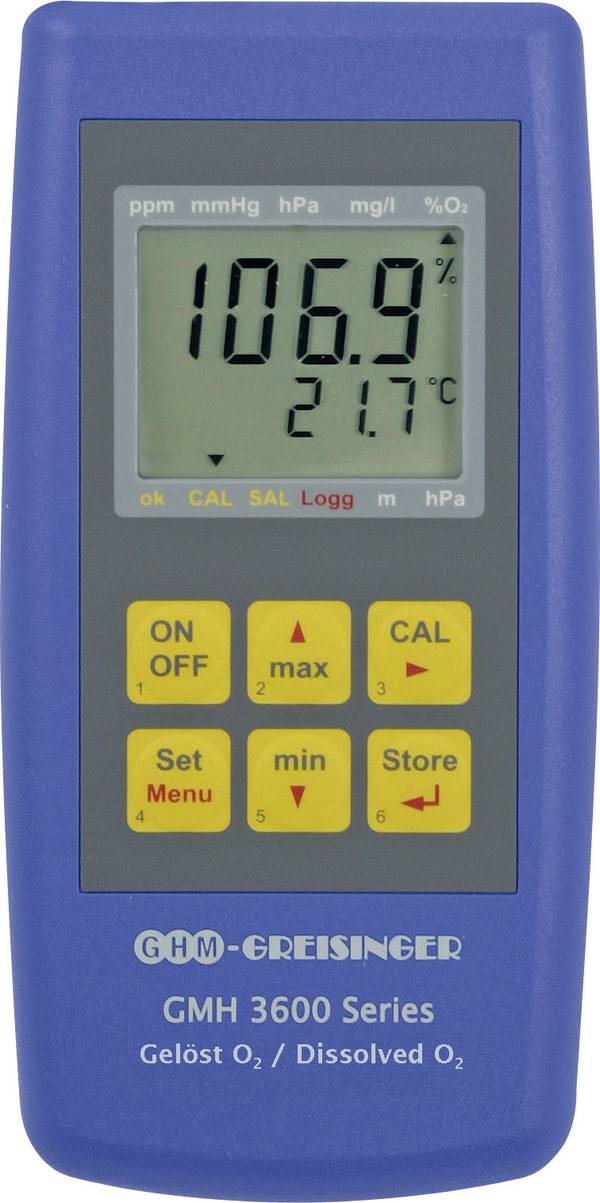 Greisinger GMH 3611-GL Zuurstofmeter  Druk, O₂-concentratie, O₂-verzadiging