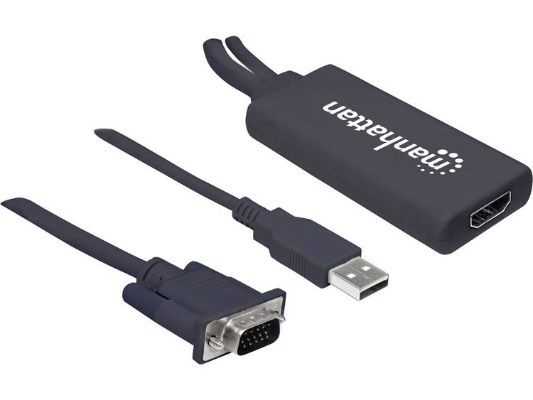 Manhattan VGA und USB auf HDMI-Konverter wandelt VGA und USB in ein HDMI-Signal um AV Converter [VGA