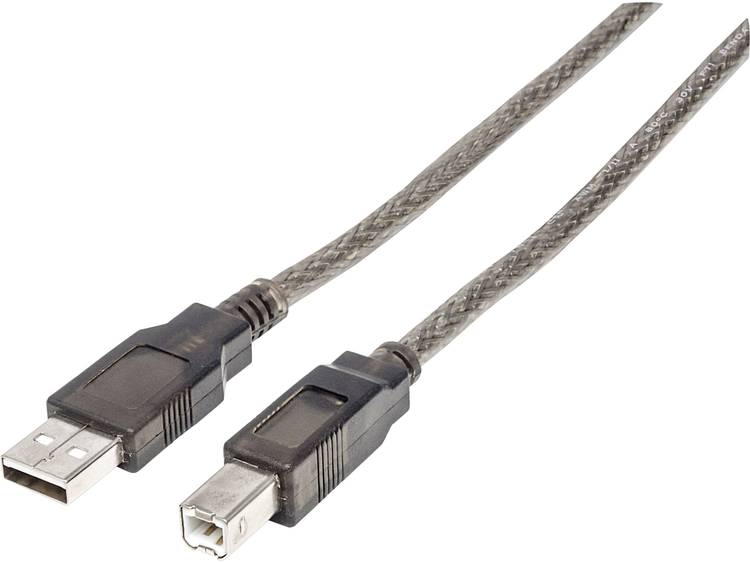 Kabel USB 2.0 Manhattan [1x USB 2.0 stekker A 1x USB 2.0 stekker B] 15 m Zwart