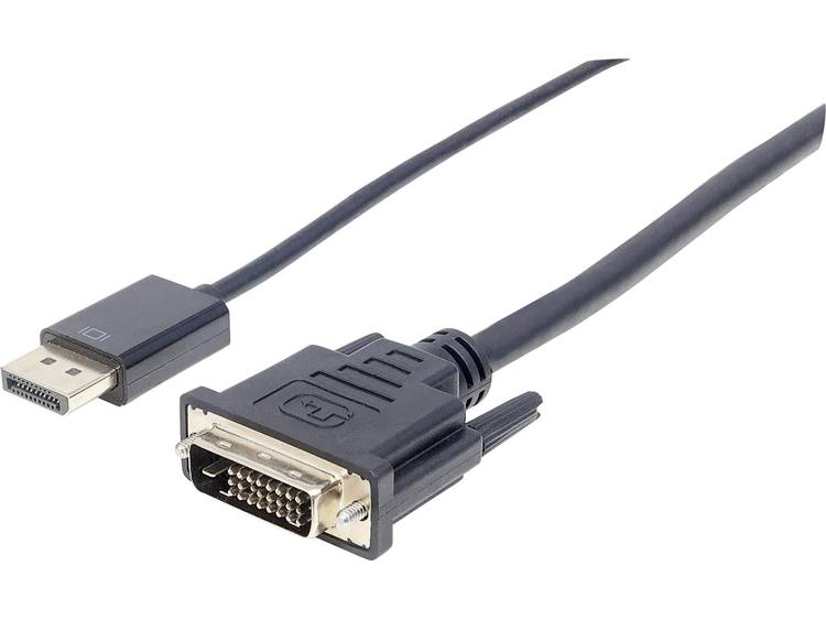 DVI-DisplayPort Aansluitkabel Manhattan DisplayPort 1.2a auf DVI-Kabel DisplayPort-Stecker auf DVI-D