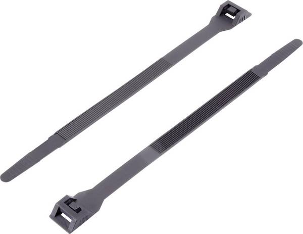 TRU COMPONENTS TC-DK-180SBK203 Kabelbinder 180 mm 6 mm Zwart Met dubbele kop 1 stuk(s)