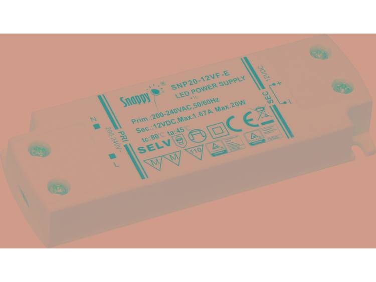 Dehner Elektronik SNP20-24VF-E LED-transformator Constante spanning 20 W (max) 0 A 830 mA 24 V-DC Ge