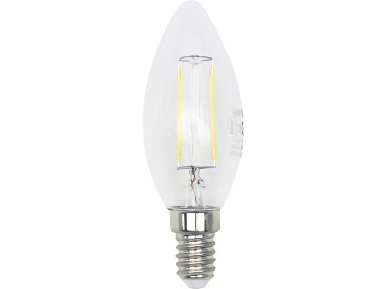 LED-lamp E14 Kaars 4 W = 40 W Warmwit Dimbaar, Filament-Retro-LED LightMe 1 stuks