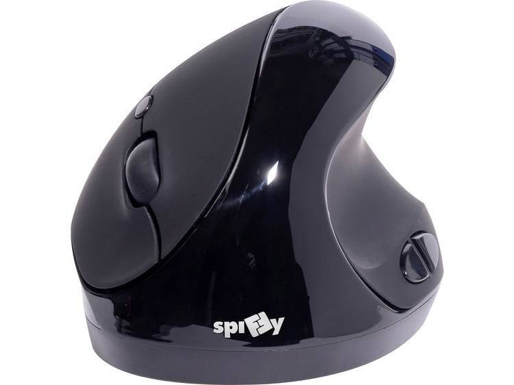 spiffy Ergo-Maus schwarz Draadloze muis Laser Ergonomisch, Oplaadbaar Zwart