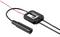 'Blaupunkt DAB-C2' Antenneversterker en kabel, geschikt voor digitale radio. Zwarte behuizing met aansluitkabels.