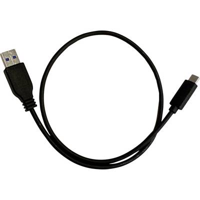 Een USB-kabel met een USB-A-stekker aan de ene kant en een USB-C-stekker aan de andere kant.