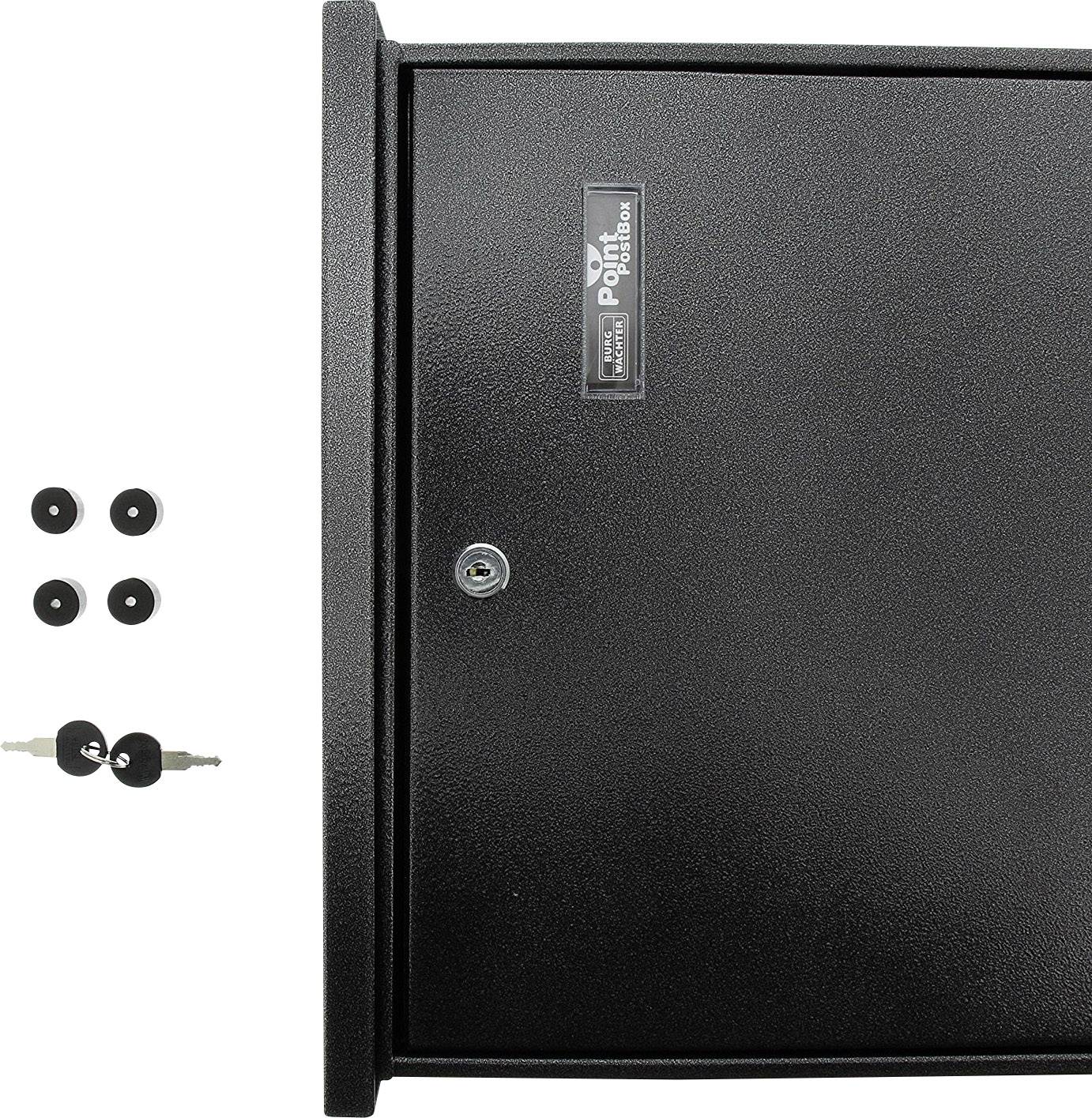 Metalen kast met sleutel en reserveonderdelen.