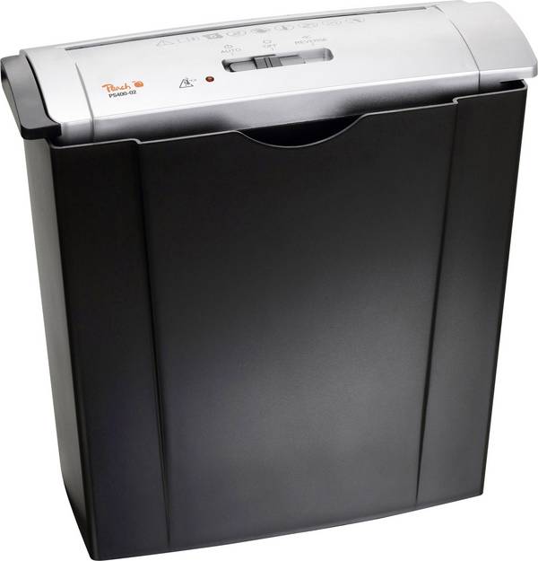 Peach PS400-02 Papierversnipperaar 6 vellen Strip cut 7 mm  8 l Ook geschikt voor Creditcards