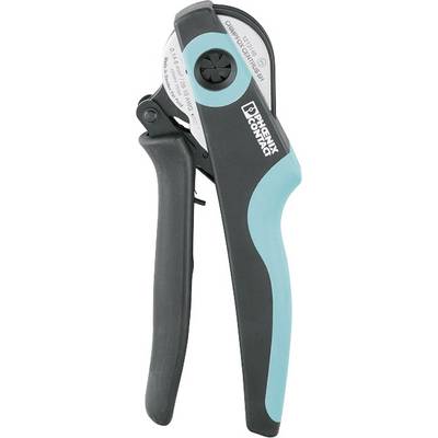 Tang met blauw-zwarte greep, geschikt voor het doorknippen van kabels. Merknaam 'Phoenix Contact' zichtbaar op de tang.