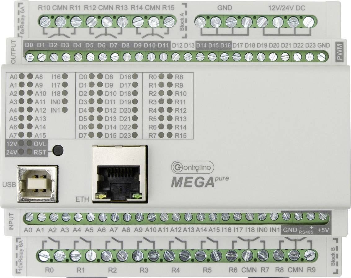 Controllino MEGA pure 100-200-10 PLC-aansturingsmodule 12 V