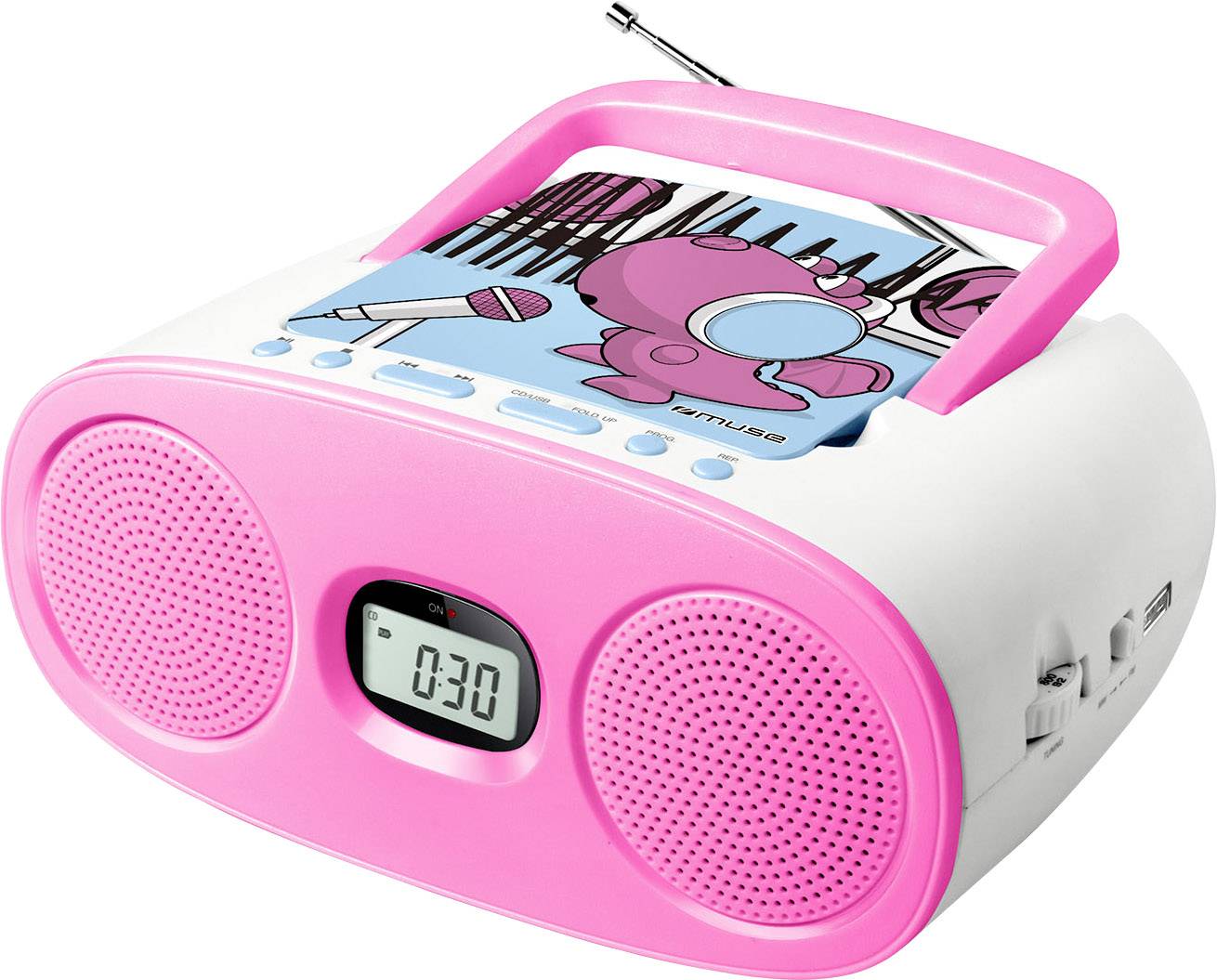 Muse M23 KDG Kinder CDspeler AUX, CD, FM, USB Roze Conrad.nl