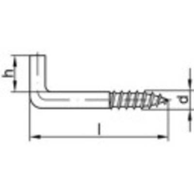 TOOLCRAFT 159601 Rechte schroefhaken 100 mm Galvanisch verzinkt staal  100 stuk(s)