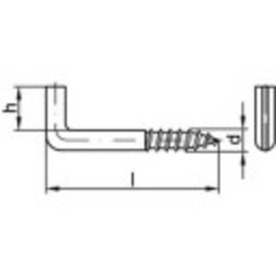 TOOLCRAFT 159604 Schroefhaken met sleuf 40 mm Galvanisch verzinkt staal  100 stuk(s)