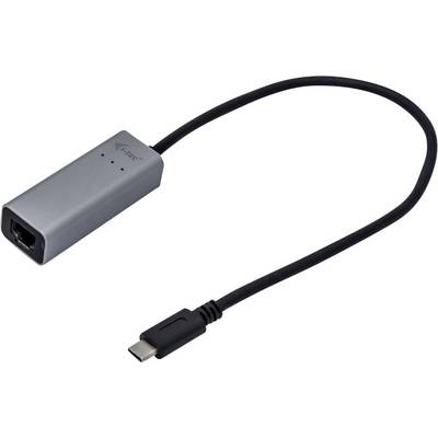 Een zilveren USB-C naar Ethernet-adapter met een zwart kabel, ideaal voor het aansluiten van apparaten op een bekabeld netwerk.