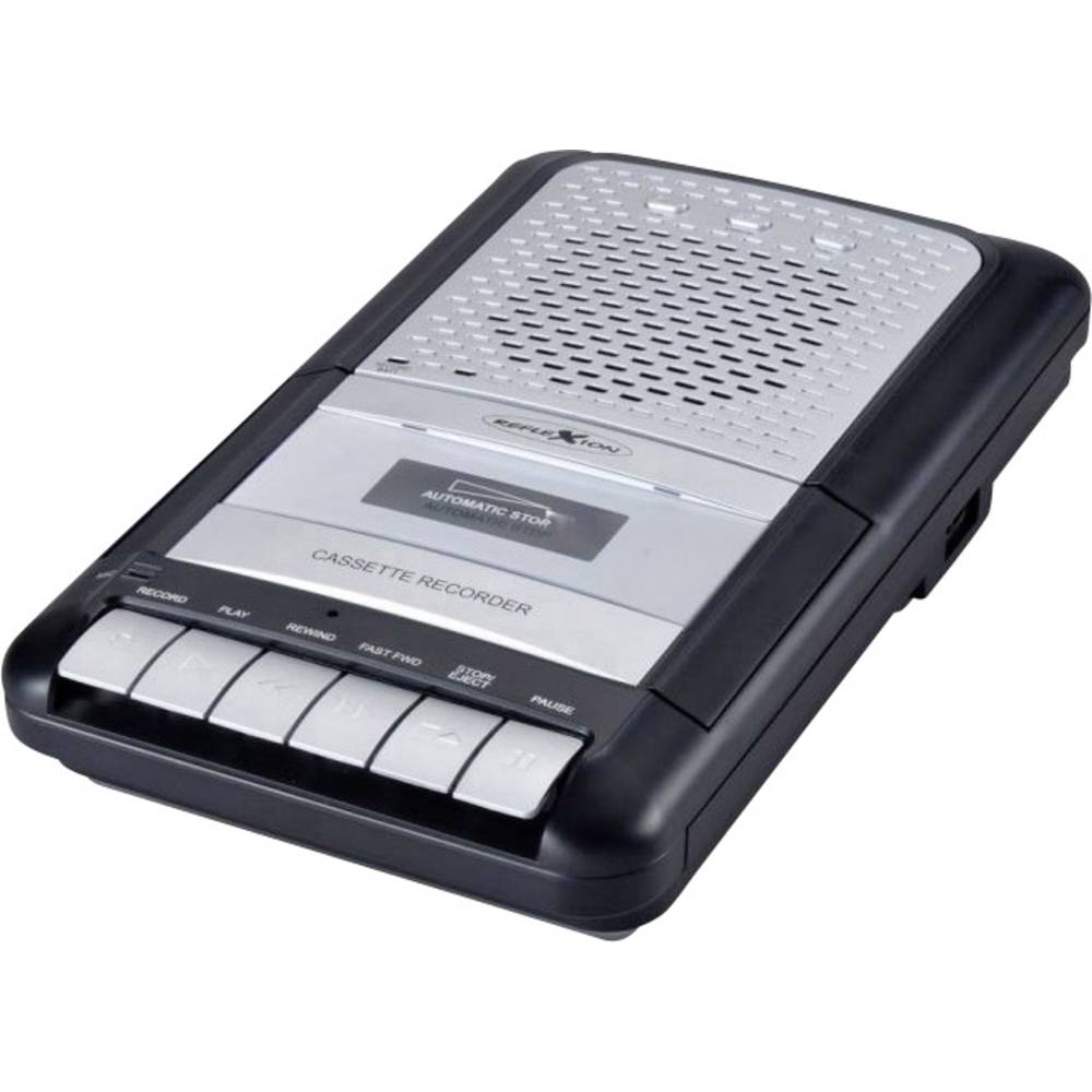 Reflexion CCR8012 Radiocassetterecorder VHF (FM) AUX, Cassette, USB Opnamefunctie, Incl. microfoon Zwart, Grijs