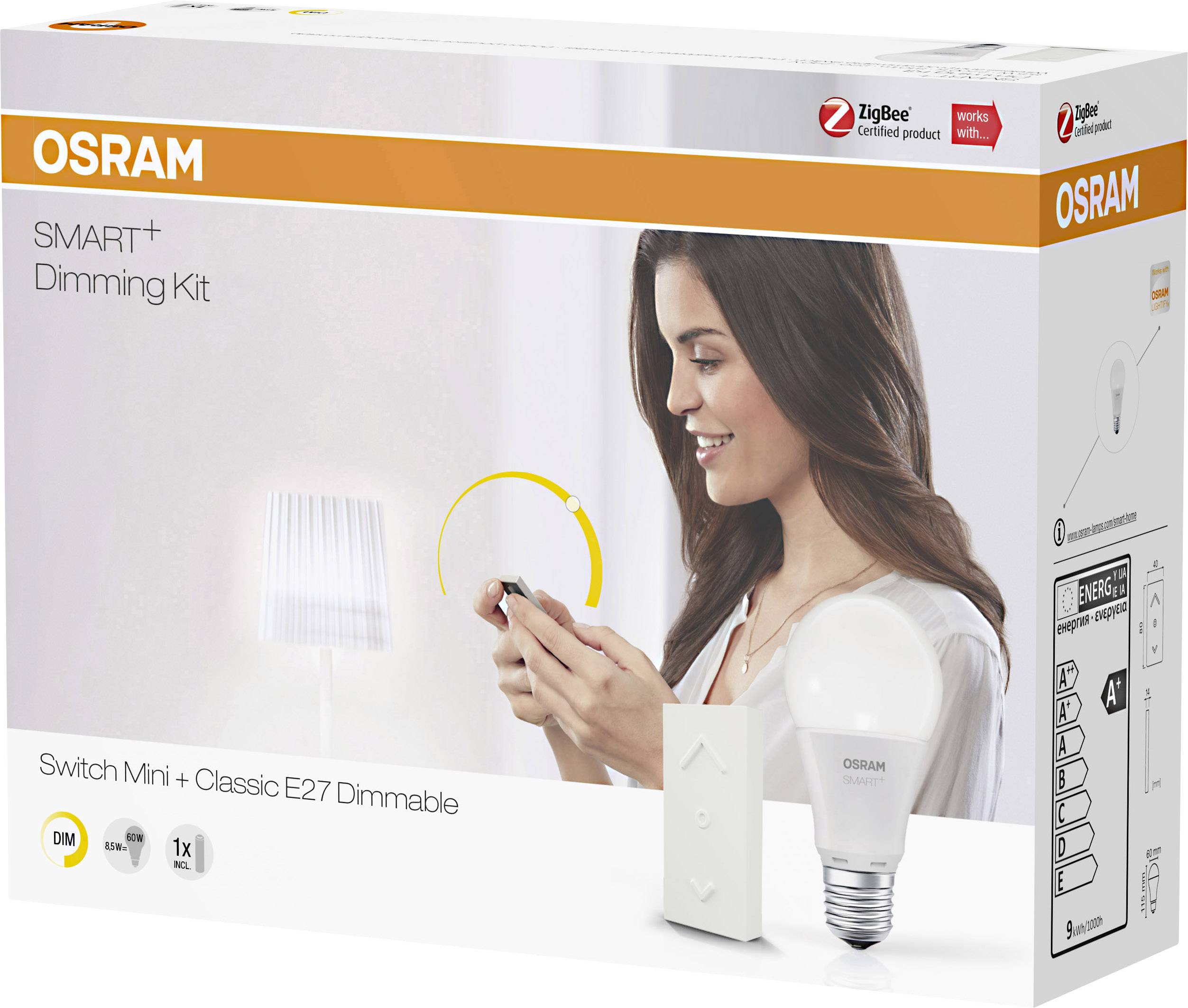 OSRAM Smart+ Draadloze dimmer, LEDlamp E27 8.5 W Warmwit Conrad.nl
