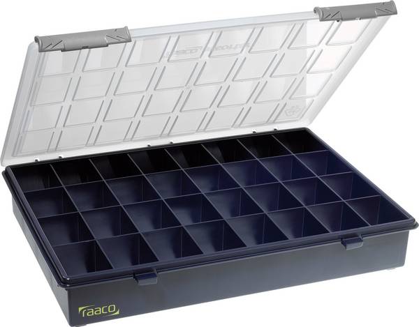 raaco Assorter 4-32 Assortimentsdoos (l x b x h) 338 x 260 x 57 mm Aantal vakken: 32 Vaste onderverdeling Box Inhoud 1 stuk(s)