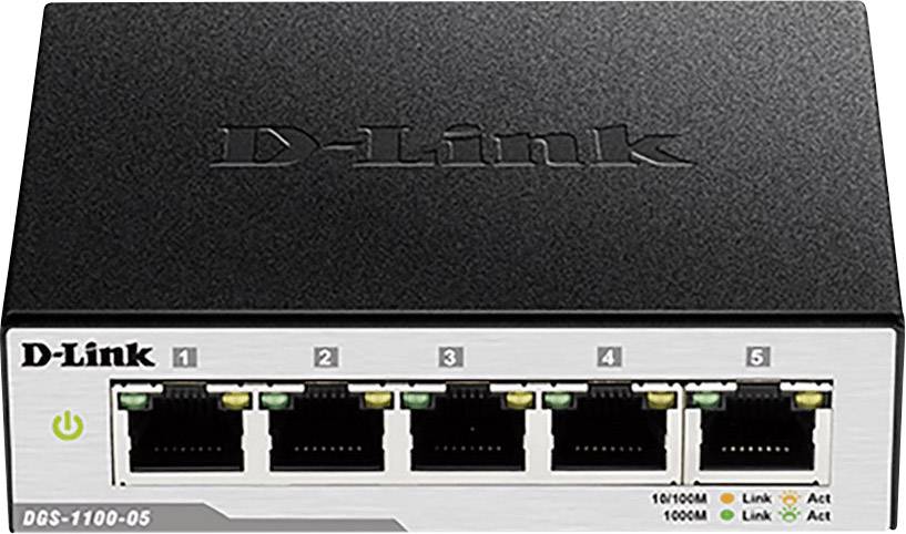 D-Link DGS-1100-05/E 5-Port Gigabit Smart Switch Netwerk switch 5 poorten 1 GBit/s