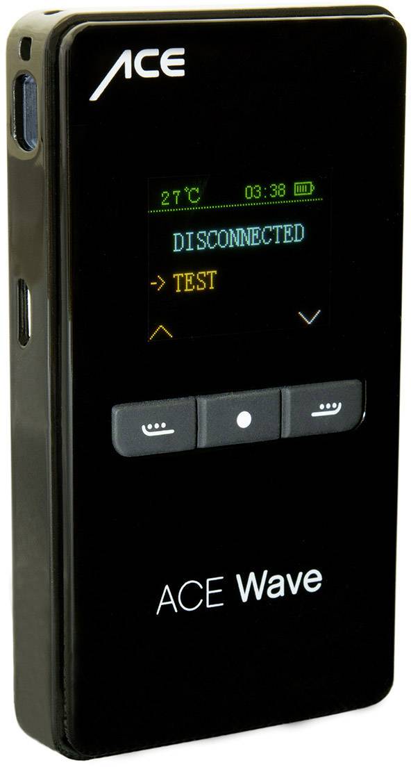 gokken Het beste Komkommer ACE Wave Alcoholtester Zwart 0.00 tot 4.50 mg/ml Weergave via smartphone,  Incl. display, Klok, Countdown-functie | Conrad.nl